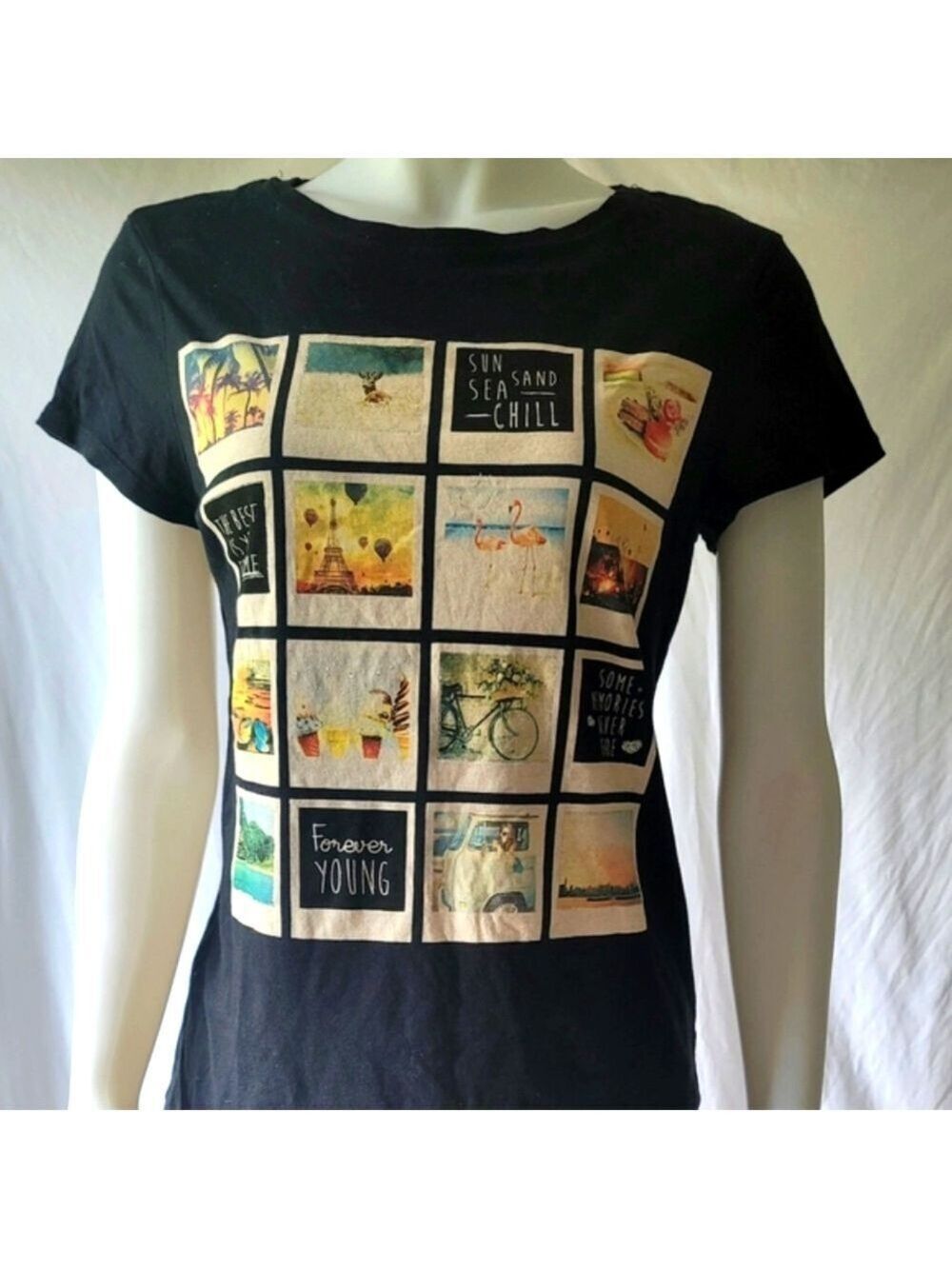 i jeans by Buffalo Graphics Print Short Sleeve T-Shirt Size S